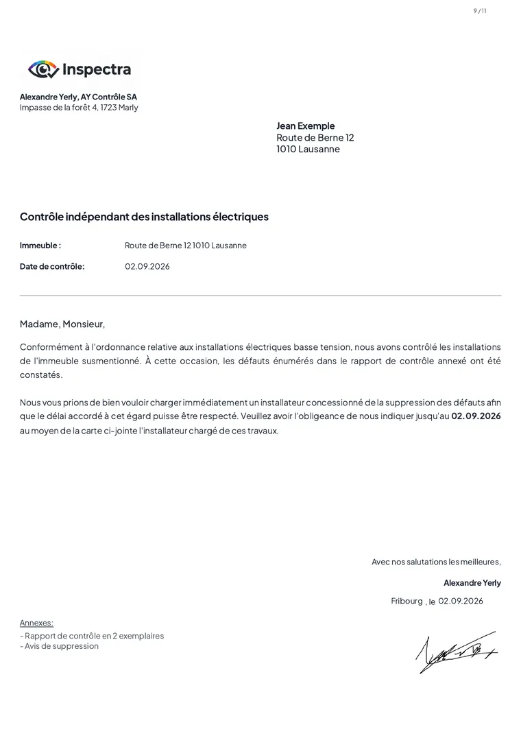 Lettre d’accompagnement au propriétaire